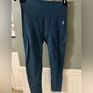 Free People Movement Blue Ribbed Leggings